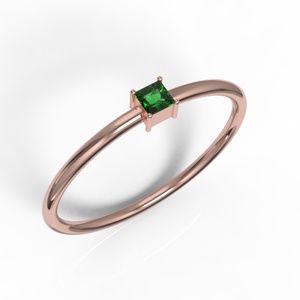 Solid Rose Gold Princess Minimalist Promise Ring